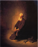 rembrandt-apostle-kneeling